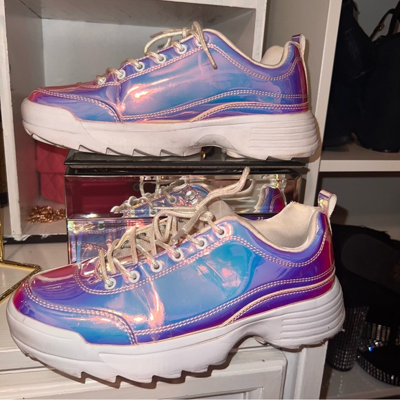 Iridescent Pink/Purple Sneakers - Sz 10 - Picture 1 of 8
